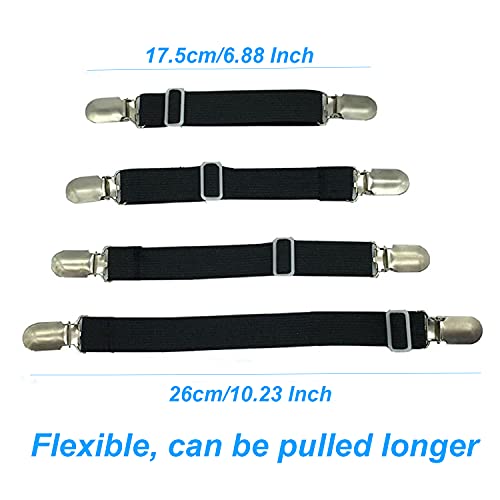 BetyBedy 4Pcs Adjustable Bed Sheet Fasteners Suspenders - Straight Style