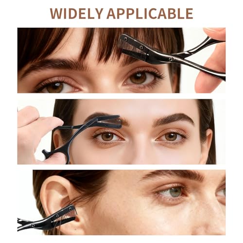 Bowcig Stainless Steel Eyebrow Scissors with Comb for Precision Grooming
