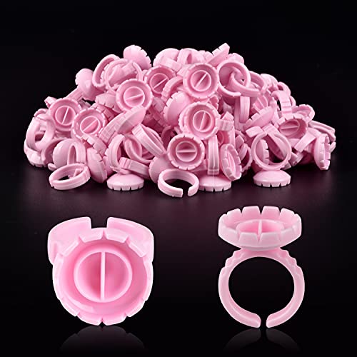 NXJ INFILILA 100PCS Disposable Lash Glue Rings for Eyelash Extensions V-Groove