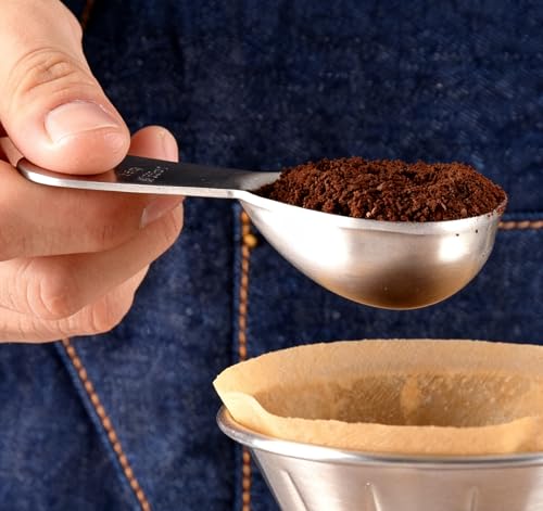 Mosuji 15ml Stainless Steel Coffee Scoop - Compact Measuring Spoon for Ground Coffee & Tea