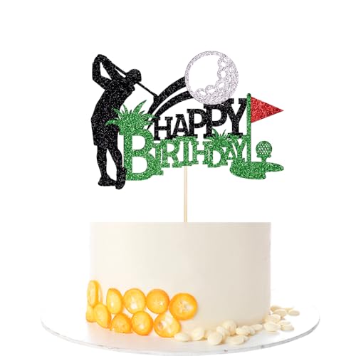 Kaoenla Golf Happy Birthday Cake Topper - Golf Theme Celebration Decor