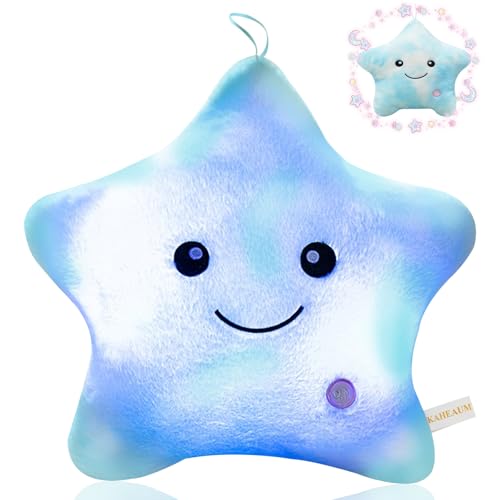 LED Star Pillow Night Light for Kids - Soft Plush Throw Pillow