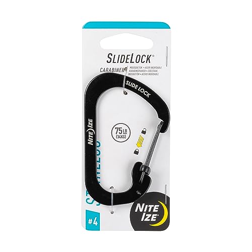 Nite Ize SlideLock Stainless Steel Carabiner - Durable Locking Keychain