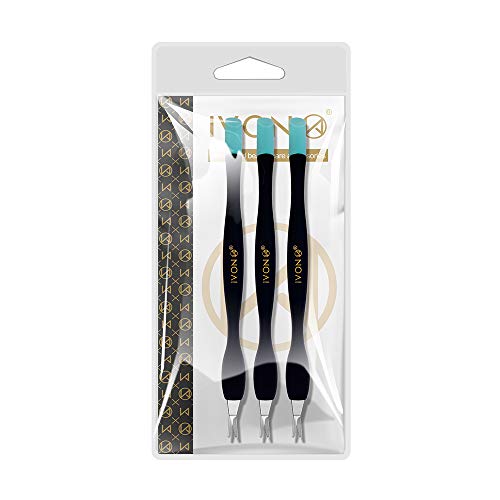 IVON 3-Pack Cuticle Trimmer and Pusher with Gentle Rubber Tip