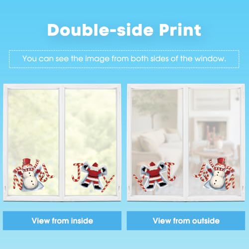 57 PCS Winter Christmas Window Cling Stickers - Cute Holiday Decor