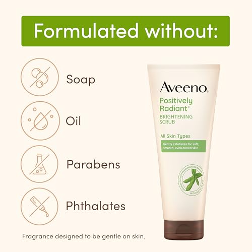 Aveeno Positively Radiant Exfoliating Daily Facial Scrub, Soy Extract, 2 oz