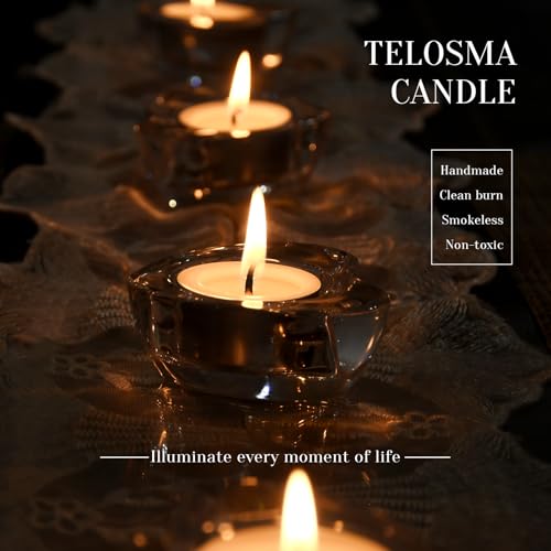 TELOSMA 100% Pure Beeswax Tealight Candles - Natural Ivory, 12-Pack