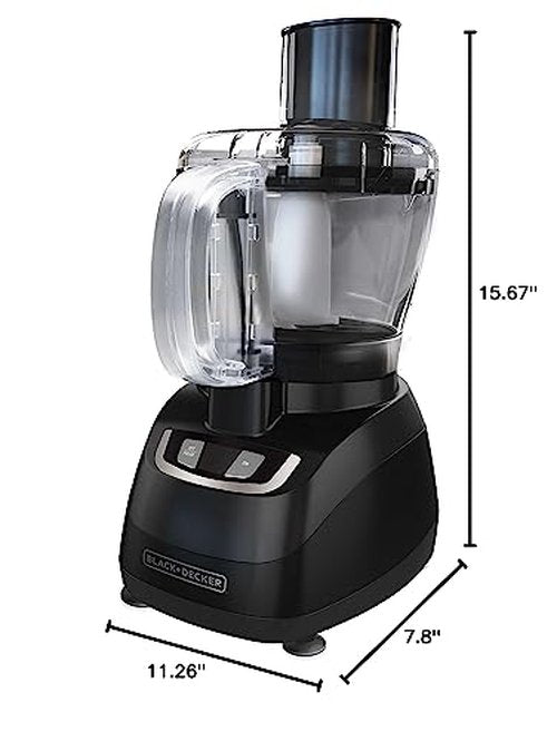 BLACK+DECKER 8-Cup Food Processor, Black, FP1600B