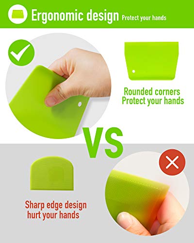 2PCS Flexible Dough Scraper Set - Food Safe Plastic Kitchen Tools