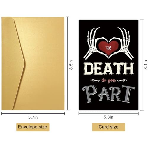 Gothic Skeleton Wedding Vows Card for Groom and Bride