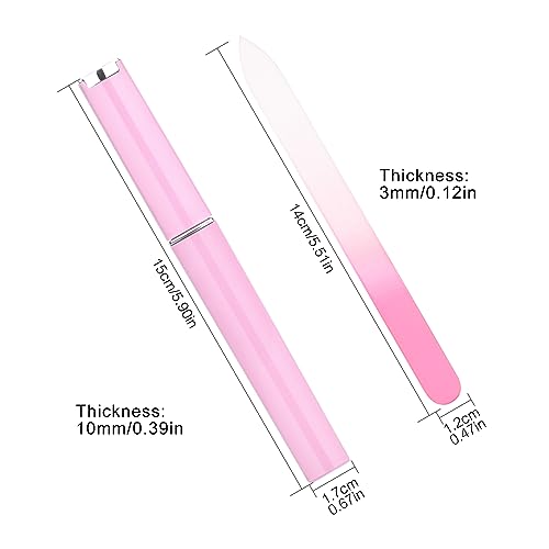 KADS Glass Nail File Set with Cases - 3 Pack Double-Sided Crystal Files