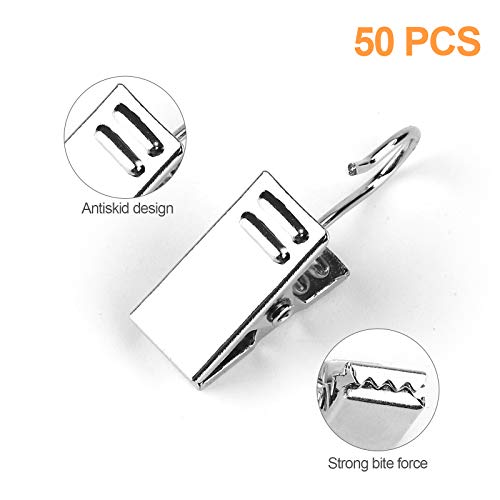 Heavy Duty Stainless Steel Curtain Clips - 50PCS for Drapes & Decor