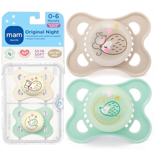 MAM Original Baby Pacifiers 0-6 Months - Glow in the Dark, 2 Count