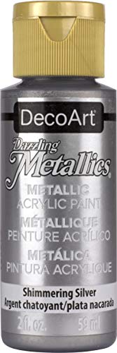 DecoArt Dazzling Metallics Shimmering Silver Acrylic Paint 2oz