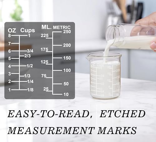 Ackers 250ml Borosilicate Glass Measuring Cup with Etched Graduations