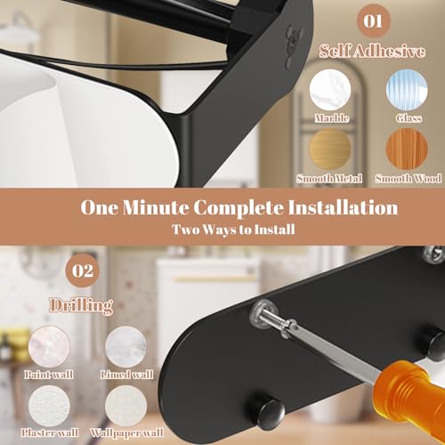 Uniqcovosa Under Cabinet Paper Towel Holder - Stainless Steel, Version 1