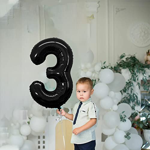 Black 40 Inch Number 3 Foil Balloon Jumbo Birthday Party Decoration