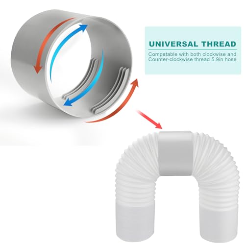 Kifiray 5.9 Inch Portable AC Hose Connector - Universal Vent Pipe Coupler