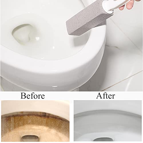 FALAMON Pumice Stone Toilet Bowl Cleaner with Handle - 3 Pack, Gray