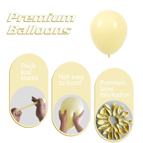 Pastel Yellow Balloon Garland - 145pcs Latex Balloons for Parties