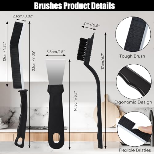 Tedmax 8-Pack Crevice Cleaning Brush Set for Tough Grime Removal