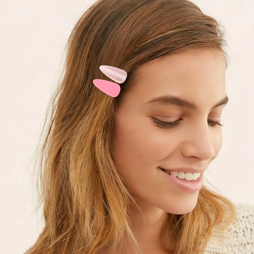 Pink Acetate Duck Bill Hair Clips 4-Piece Set for Women
