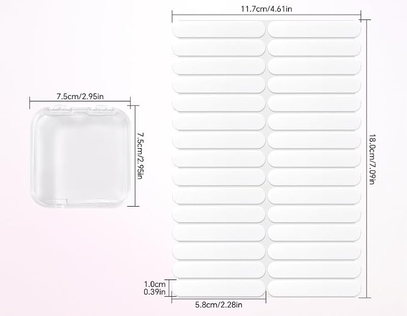 KADS 6-Pack Clear Nail Storage Boxes with Pre-Cut Adhesive Tapes, Portable Organizer for Press-On & Gel Nails
