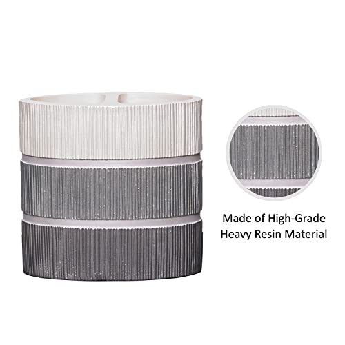 Popular Bath Madern Collection Resin Toothbrush Holder, Grey Stone Look
