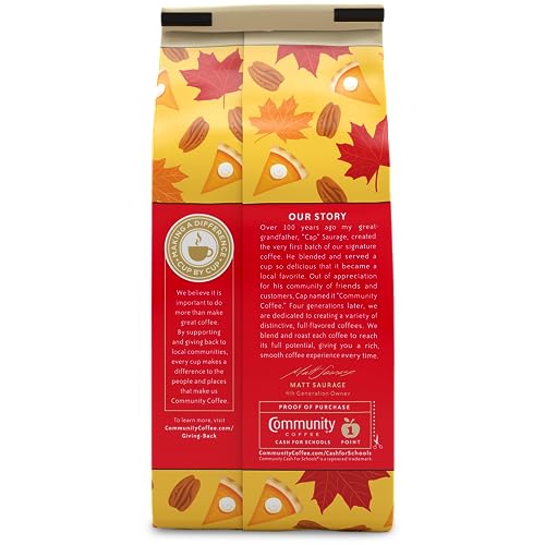Community Coffee Spiced Pumpkin Pecan Pie Ground Coffee 11oz - Limited Edition Fall Flavor