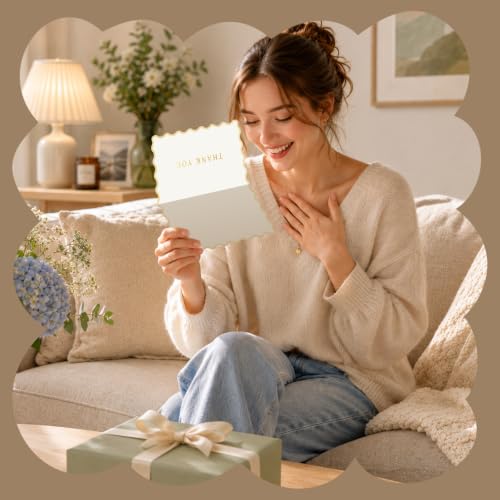 Elegant Thank You Cards Set of 30 with Envelopes & Stickers