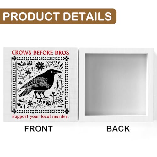 Funny Crow Decor - 5x5 Inch Motivation Gift for Home & Office