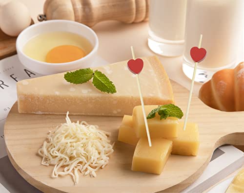 20pcs Bamboo Heart Shape Cocktail Picks for Appetizers & Parties