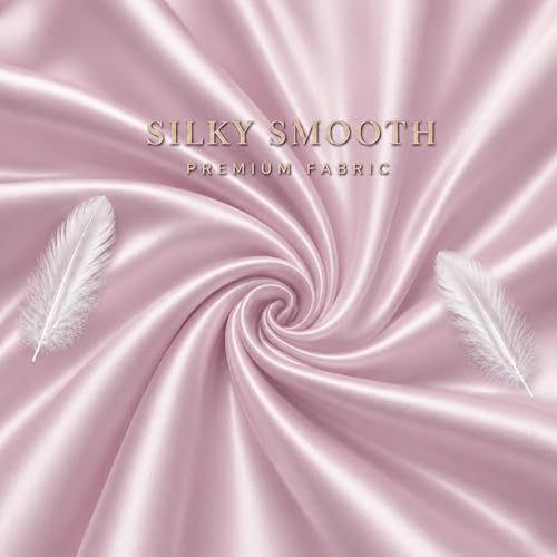 Silky Satin Pillowcases 2-Pack for Hair Care | Standard Size 20x26, Cooling Pink