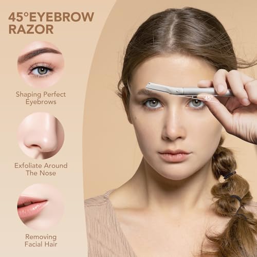 BoxedHome Eyebrow Razor with 11 Blades & Travel Case for Women and Men