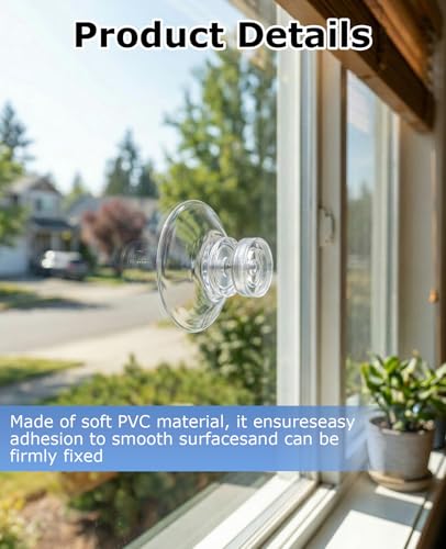 20 PCS 32mm Small Suction Cups with Screw Nut - Clear PVC for Hanging