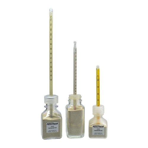 Thermco ACCDB40 ACCU-SAFE Enclosed Chamber Bottle Spirit Filled Thermometer for Block Heaters, 125mm Height, 50 to 110°C Range, 0.5°C Division