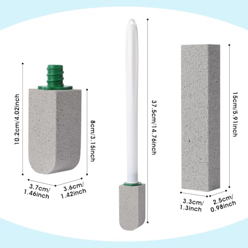 Pumice Stone Toilet Bowl Cleaner Set with Handle & 8 Refills
