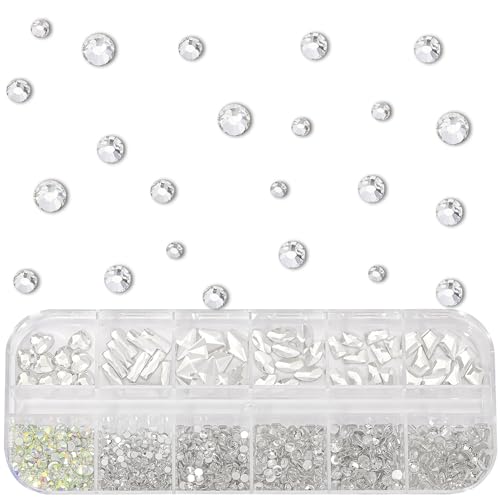 Nail Rhinestones and Crystals Kit with Flatback Gems and Beads