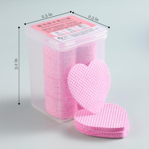 Fcozpjk 400Pcs Lint Free Nail Wipes Heart Shape Polish Remover Pads