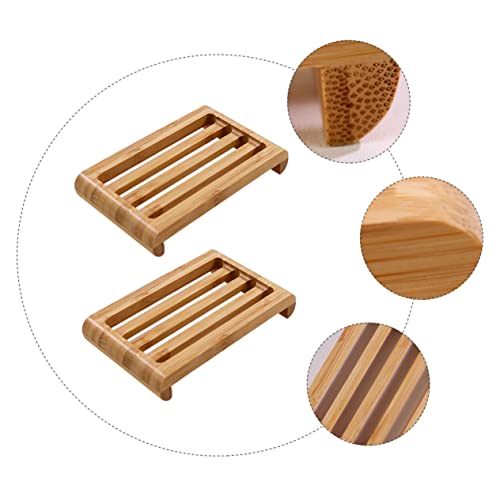 Eco-Friendly Bamboo Soap Dish with Quick Drainage & Non-Slip Base