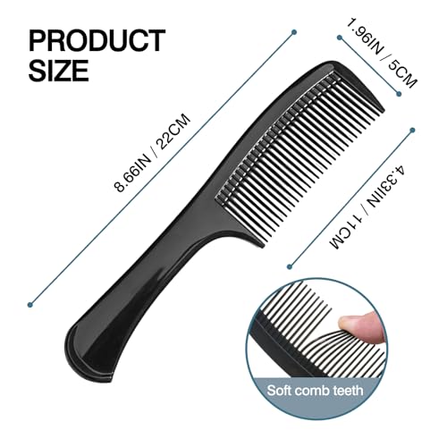 Zoolinn 3-Piece Wide-Tooth Hair Comb Set with Ergonomic Grip for Detangling