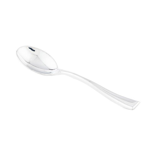 Restaurantware-4 Inch Mini Spoons, 500 Disposable Tiny Spoons - Heavy-Duty, Pair With Appetizers or Desserts, Silver Plastic Sample Spoon, For Parties, Weddings, Or Catering