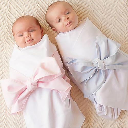 GSHLLO Newborn Swaddle Bow Wrap for Photography Props - Pink