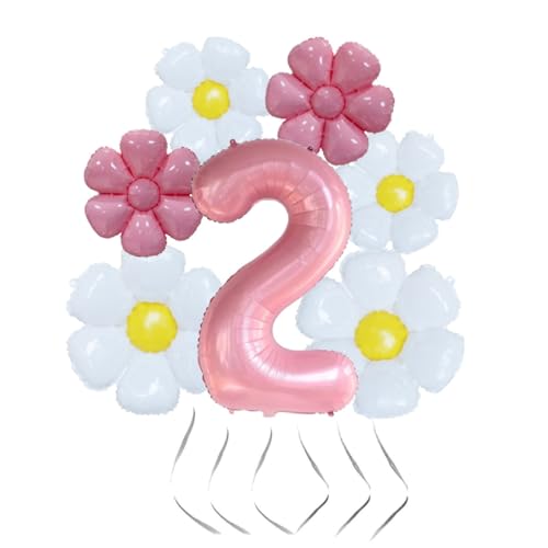 Daisy 2nd Birthday Party Decoration Set - 40 Inch Pink Number 2 Balloon