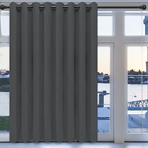 Easy-Going Grey Thermal Grommet Blackout Curtain Panel 100x96