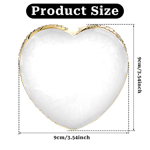 KALIONE Heart Resin Nail Art Palette with Gold Edge Mixing Board