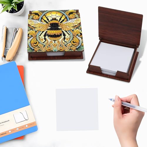 Bee Diamond Painting Memo Pad & Sticky Note Holder