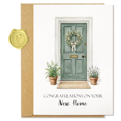 Elegant Housewarming Greeting Card with Envelope - Congratulations on Your New Home