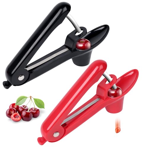 Stainless Steel Cherry Pitter Tool - 2 Pack with Push Design