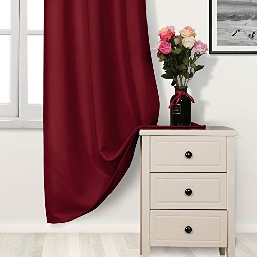 Blackout Curtain Panels for Bedroom Living Room - Burgundy 38" x 45" - Pack of 2